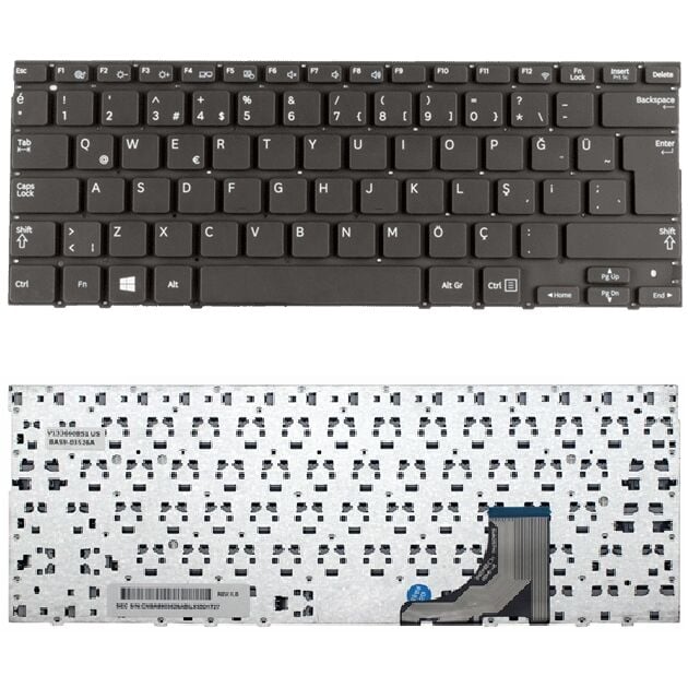 Samsung V133660AK1, V133660BK1, V133660BS1 Uyumlu Klavye Tuş Takımı Siyah TR