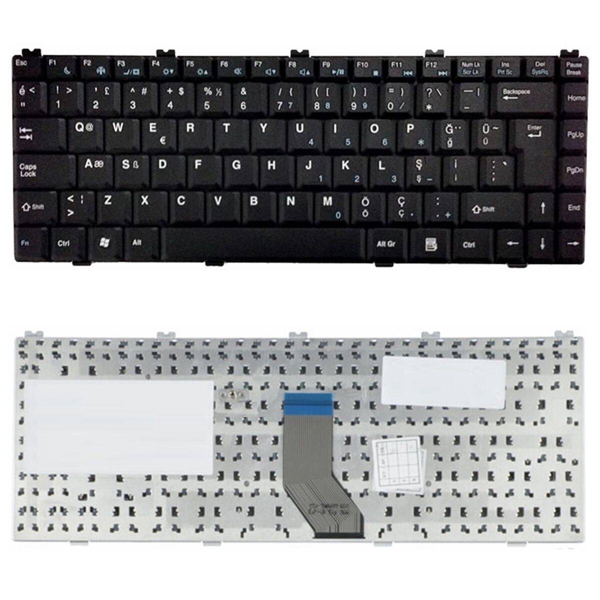 Casper AESW8U00020, AESW8A00010 Uyumlu Klavye Tuş Takımı Tuş Seti Siyah Türkçe