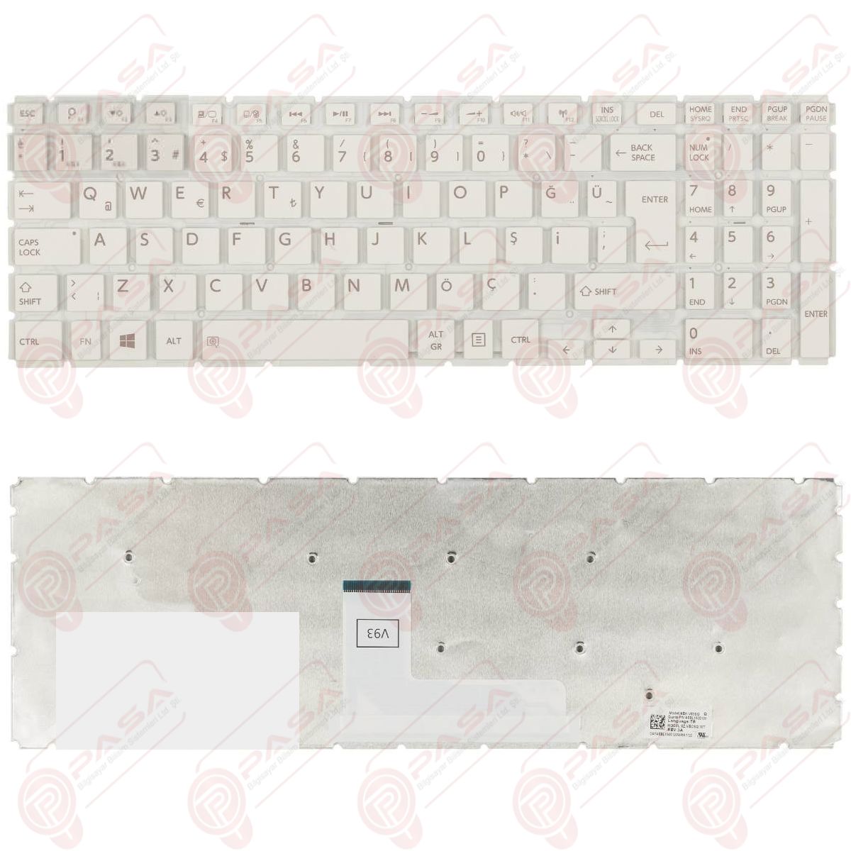 Toshiba Satellite L50-B-1DM, L50-B-1DV Klavye Beyaz Tuş Takımı TR Q