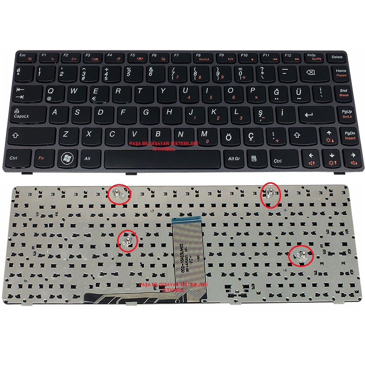 Lenovo V370, V370A, V370G, 20088, 24393, 4393 Klavye Siyah TR