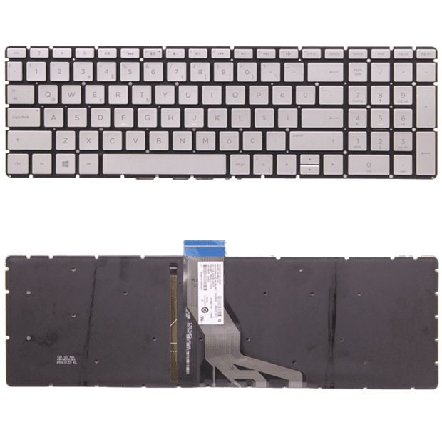 Hp L63576-001, L63576-141 Klavye Tuş Takımı Işıklı Türkçe Gümüş Q Tuş Yapısı