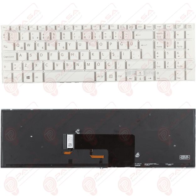 Sony Vaio SVF1521I6E, SVF1521J1E Klavye Led Işıklı Beyaz TR