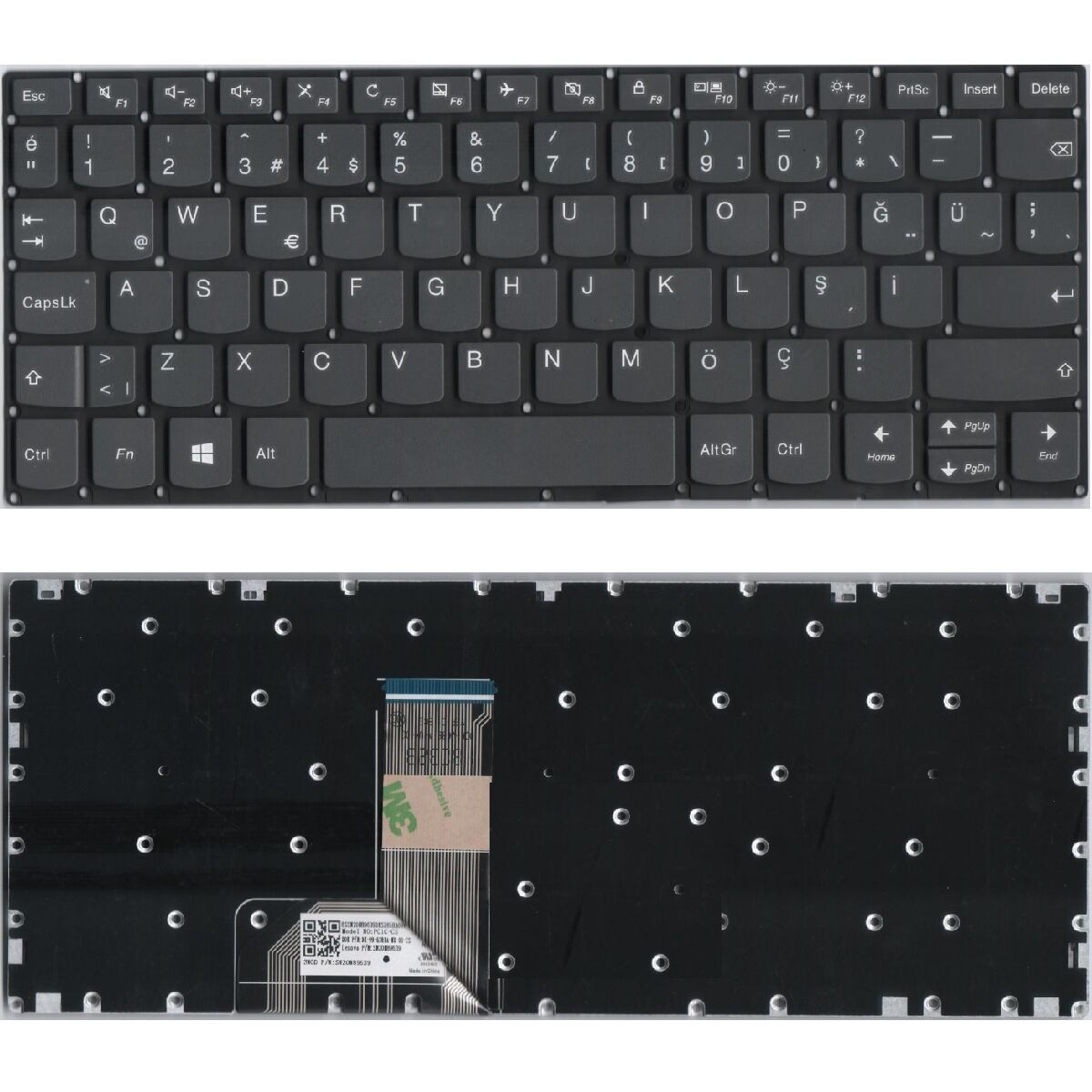 Lenovo 5CB0Q81336, 5CB0Q81355, 5CB0Q81387 Klavye Gri TR