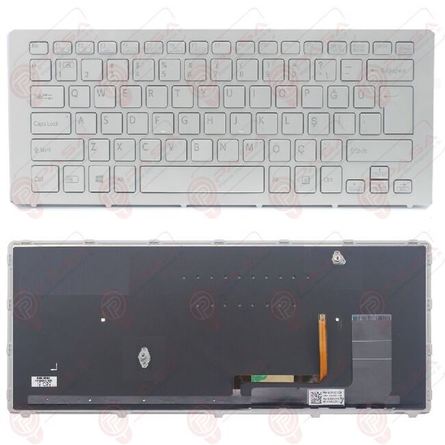 Sony Vaio SVF15N28PXB, SVF15N290X Klavye Led Işıklı Gri TR