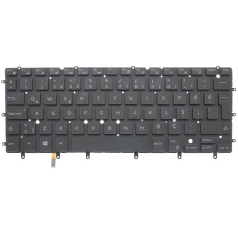 Dell 5X28J, 05X28J, GDT9F, 0GDT9F, VC22N, 0VC22N Uyumlu Klavye Tuş Takımı Tuş Seti Işıklı Siyah TR