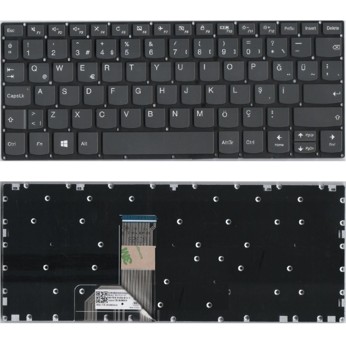 Lenovo SN20N89621, SN20N89634, SN20N89640 Klavye Gri TR