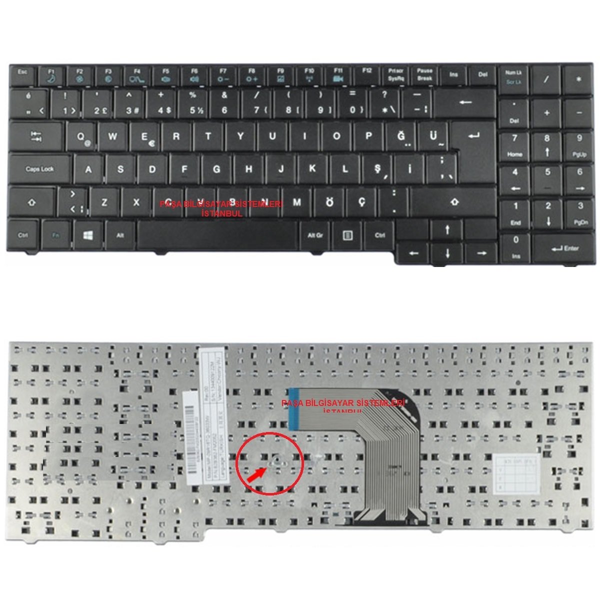MP-09R16TQ-36031, MP-09R16TQ-36033W Klavye Tuş Takımı Tuş Seti Siyah Türkçe
