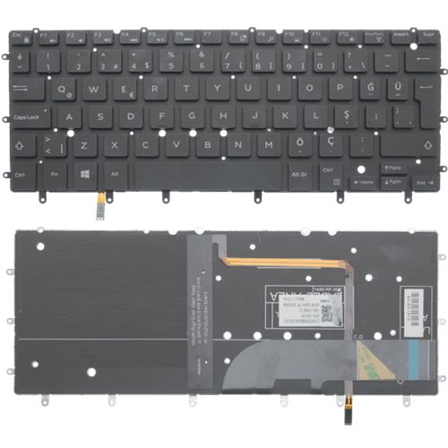 Dell inspiron 7568, 15 7568, 15-7568, P55F Uyumlu Klavye Tuş Takımı Tuş Seti Led Işıklı Siyah Türkçe