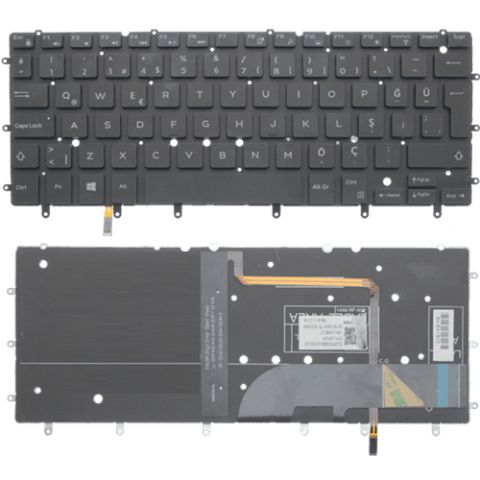 Dell inspiron 7568, 15 7568, 15-7568, P55F Uyumlu Klavye Tuş Takımı Tuş Seti Led Işıklı Siyah Türkçe