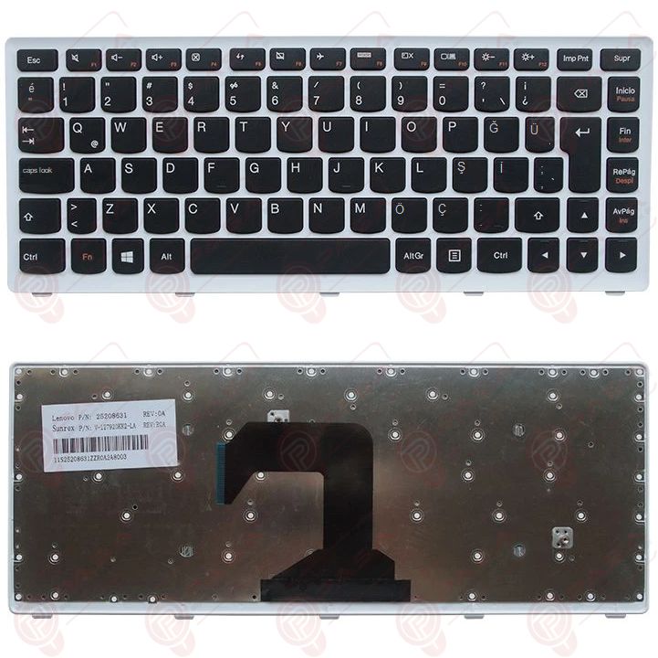 Lenovo M30-70, M3070, 20446, 80H8 Klavye Gri TR