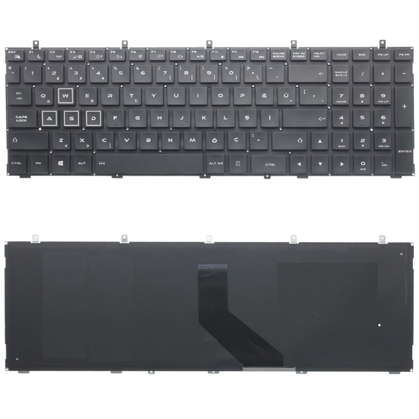 Casper Excalibur G800, G800.6700, G800-6700 Uyumlu Klavye Tuş Takımı Tuş Seti Siyah Türkçe