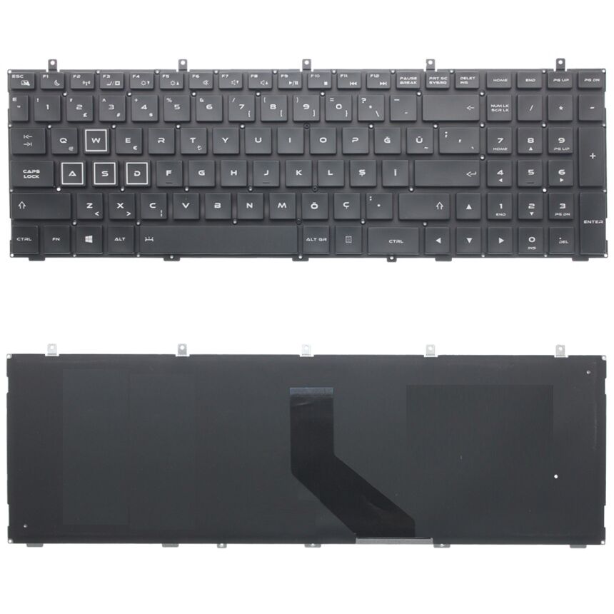 Casper Excalibur G800.6700-B570P, G800.6700-B570X Uyumlu Klavye Tuş Takımı Tuş Seti Siyah Türkçe