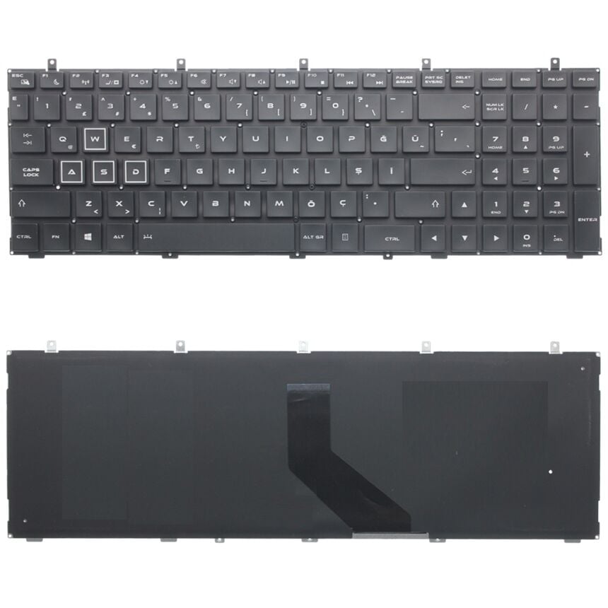 Casper Excalibur G850.8750-81G0X, G850.8750-B5G0A Uyumlu Klavye Tuş Takımı Tuş Seti Siyah Türkçe