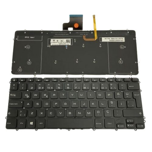 Dell KJVW7, 0KJVW7, MP1FP, 0MP1FP Uyumlu Klavye Tuş Takımı Tuş Seti Led Işıklı Siyah Türkçe
