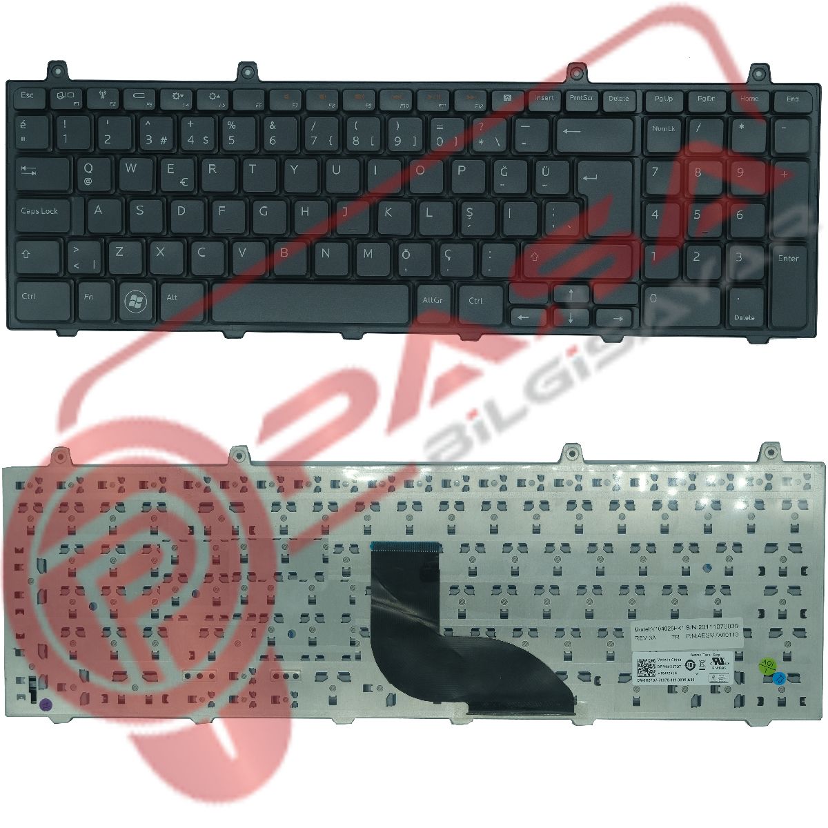 Dell AEGM7N00110, AEGM7A00110 Klavye Tuş Takımı Tuş Seti Siyah Türkçe