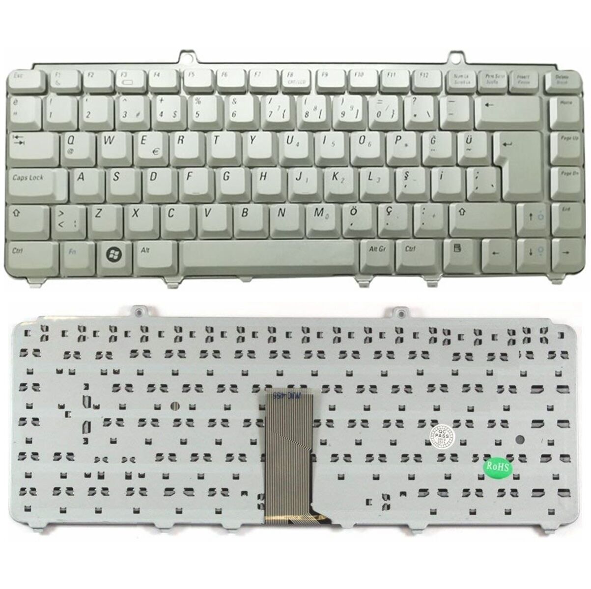 Dell inspiron 1318, 1410, 1420 Klavye Tuş Takımı Tuş Seti Gümüş Türkçe