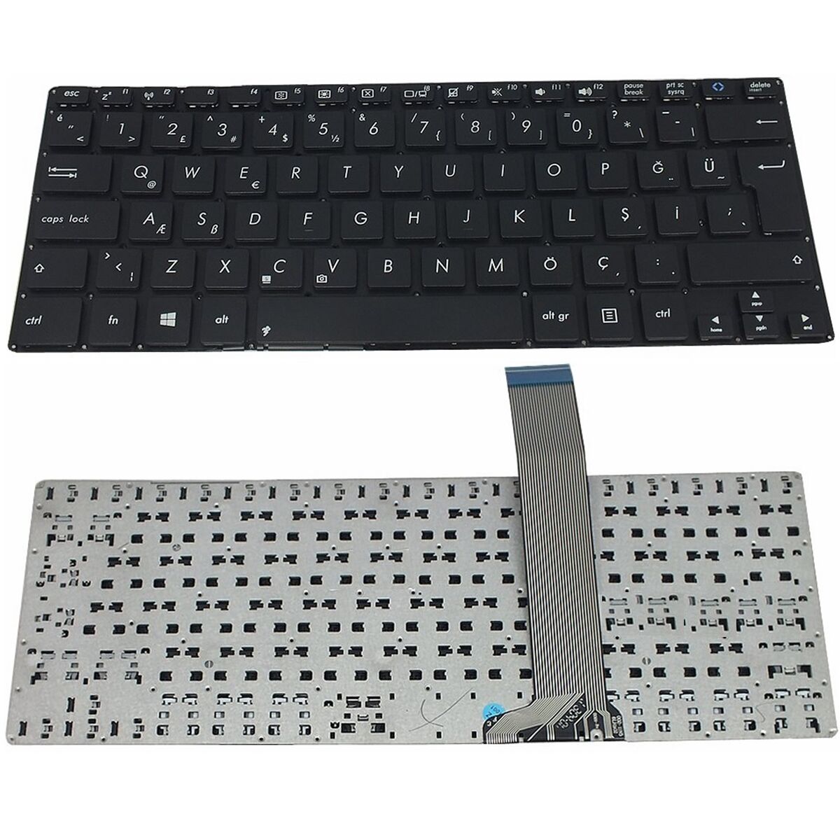 0KN0-P51US12 0KNB0-3105US00 MP-11N53US-5281W 90NB00Z0-R31TU0 Uyumlu Klavye Tuş Takımı Siyah Türkçe