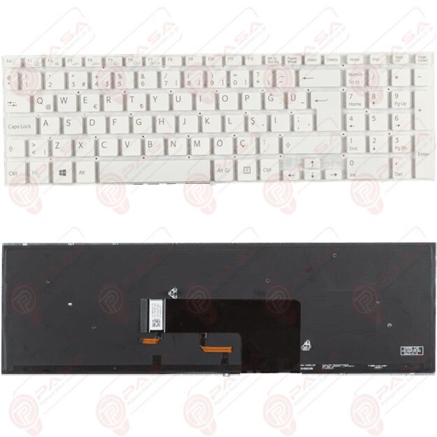 Sony Vaio SVF1521Y4E, SVF1521YST Klavye Led Işıklı Beyaz TR