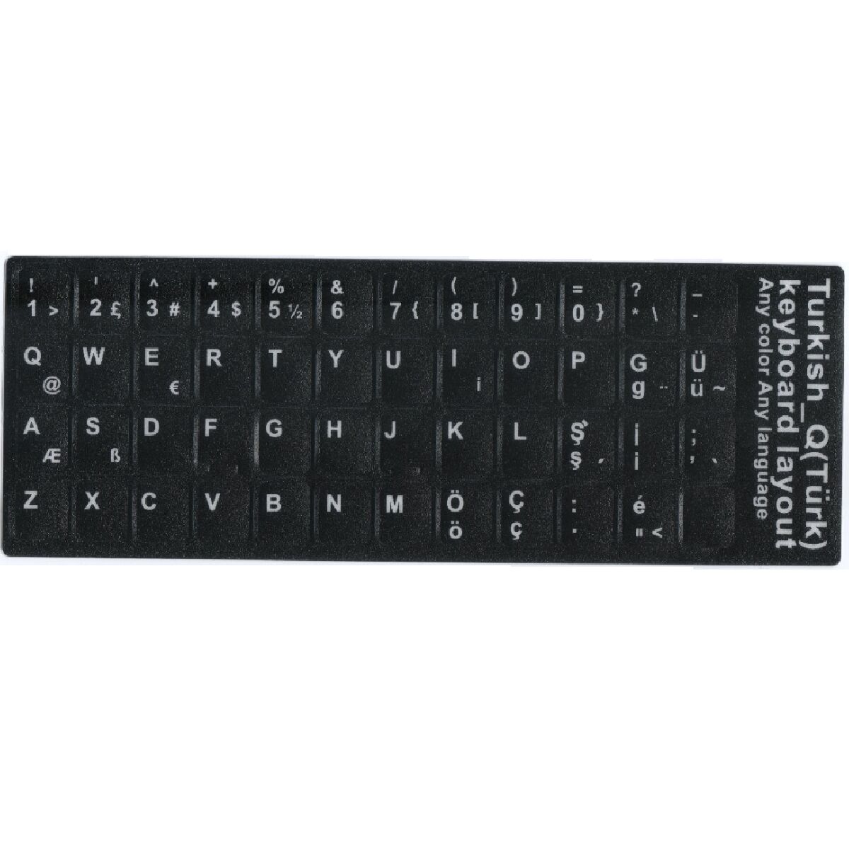 Yabancı Dil Klavye için Türkçe Sticker Klavye Sticker Q Siyah