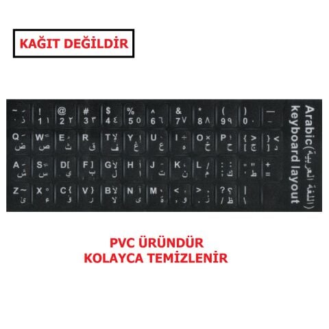 Yabancı Dil Klavye için Arapça Klavye Etiketi Q Siyah Renk