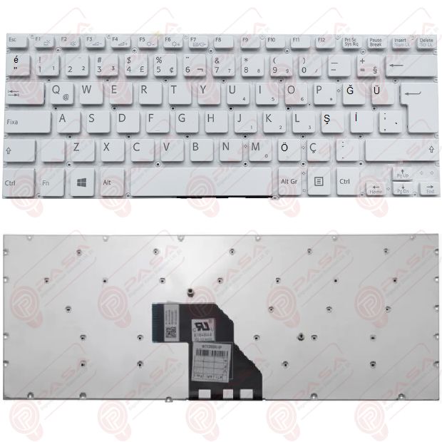 Sony Vaio SVF14323CLW, SVF14325CXB, SVF1421S1E Klavye Beyaz TR