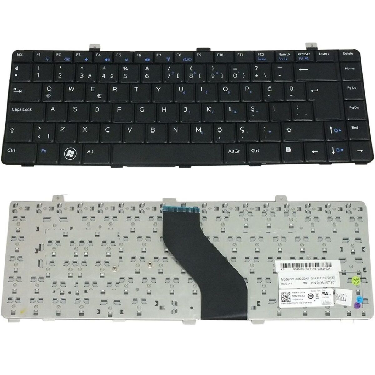 Dell 0460Y1 460Y1 0Y0J8J Y0J8J 90.4M107.S01 V100826 6037B0044401 Uyumlu Klavye Tuş Takımı Siyah TR