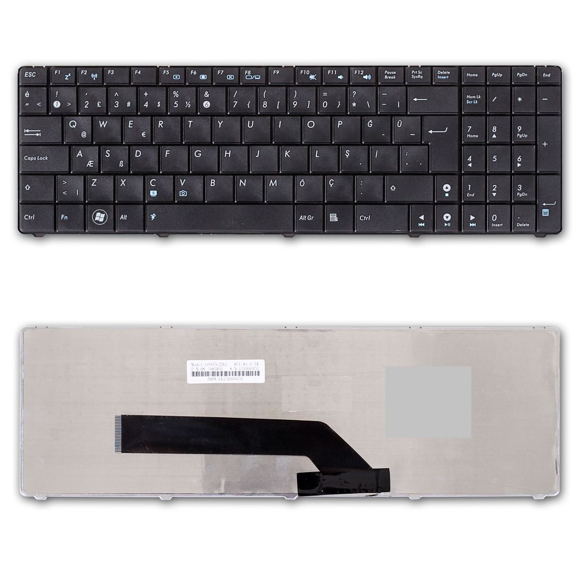 Asus K62, K62F, K62J, K62JR Klavye Tuş Takımı Q Siyah Türkçe