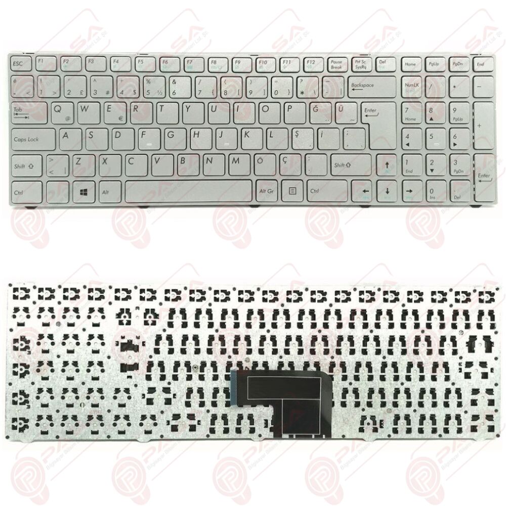 Casper MP-13A86TQ-5283 Klavye Tuş Takımı Q Gümüş Türkçe Tuş Seti