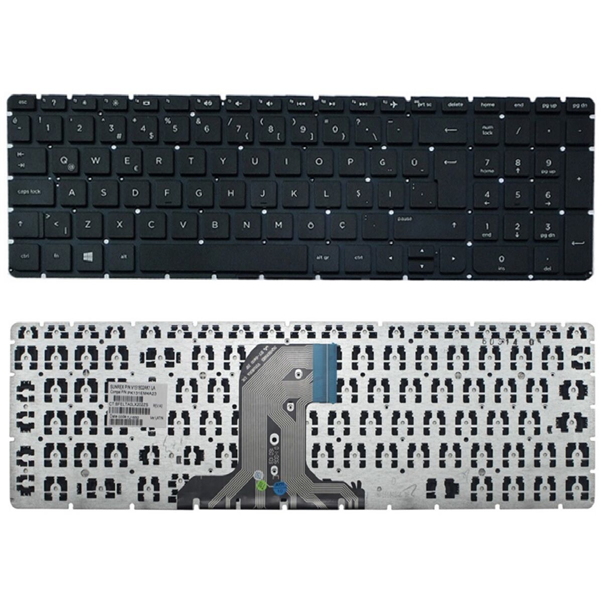 Hp 15-AC123NT, 15-AC124NT, 15-AC125NT Klavye Tuş Takımı Q Siyah TR