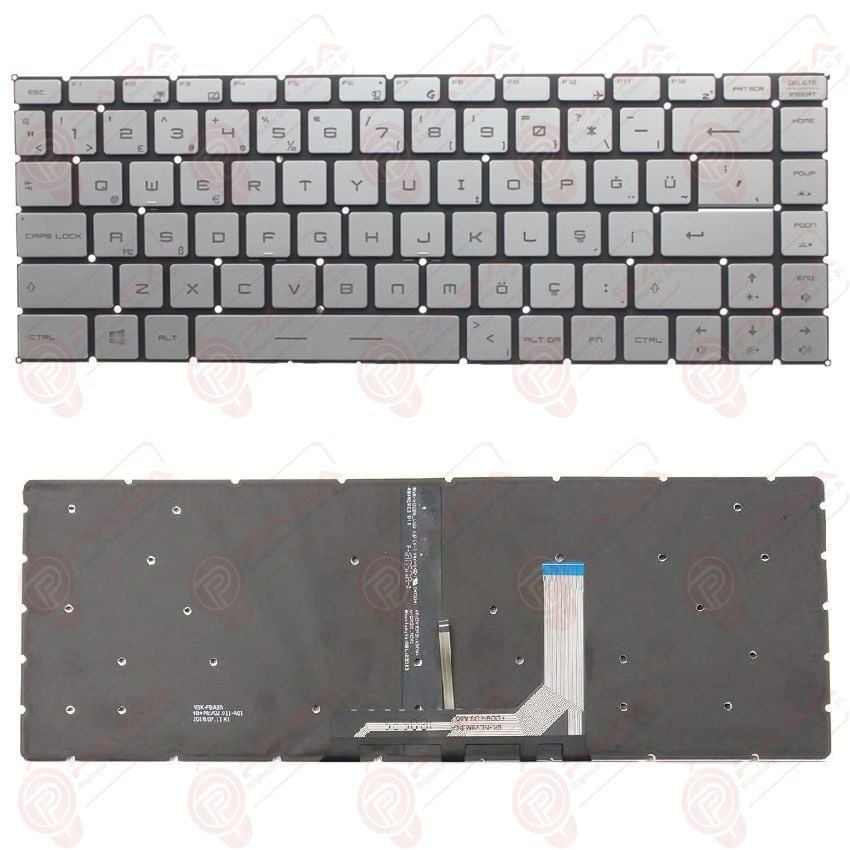 MSI P65 Creator 8RF Klavye Tuş Takımı Işıklı Gümüş Türkçe
