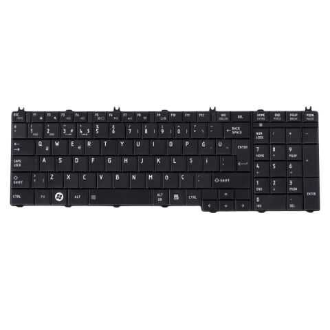 Toshiba Satellite C650-12D, C650-12E, C650-12J, C650-13U Uyumlu Klavye Tuş Takımı Seti Siyah Türkçe