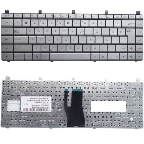 Asus N45 N45S N45SF N45SL N45SV MP-11A23US-920 Uyumlu Klavye Gri Tuş Takımı Tuş Seti Türkçe