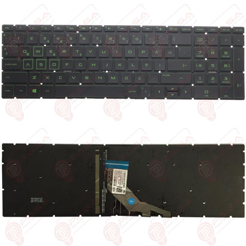 Hp 15-DB0039NT, 15-DB0040NT, 15-DB0042NT, 15-DB0043NT Klavye Tuş Takımı Yeşil Led Işıklı Türkçe