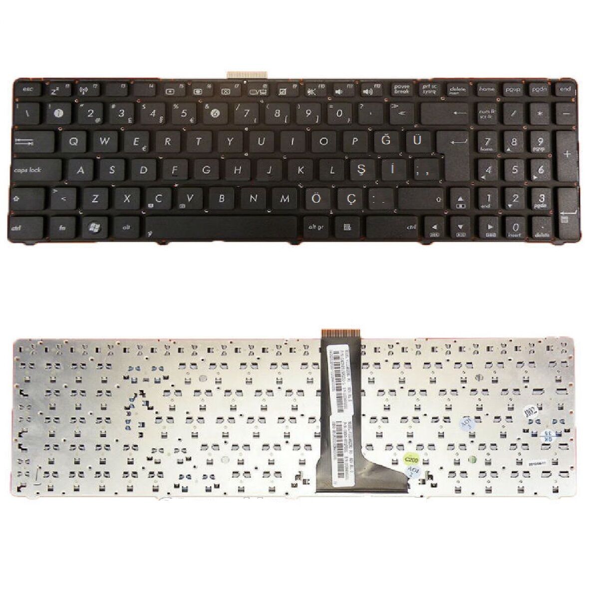 Asus U52 U52F U52J U52Jc U53 U53F U53J U53Jc U53S U53Sd U56 U56E Uyumlu Klavye Tuş Takımı Siyah TR