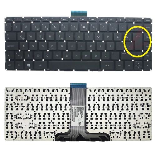 Hp V150530AK1, NSK-CX0SW 0T, 9Z.NC9SW.00T Uyumlu Klavye Tuş Takımı Büyük Enter Tuş Seti Siyah Türkçe