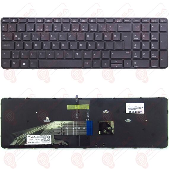Hp 841145-001, 841145-141, 848311-001, 848311-141 Klavye Tuş Takımı Tuş Seti Led Işıklı Siyah Türkçe
