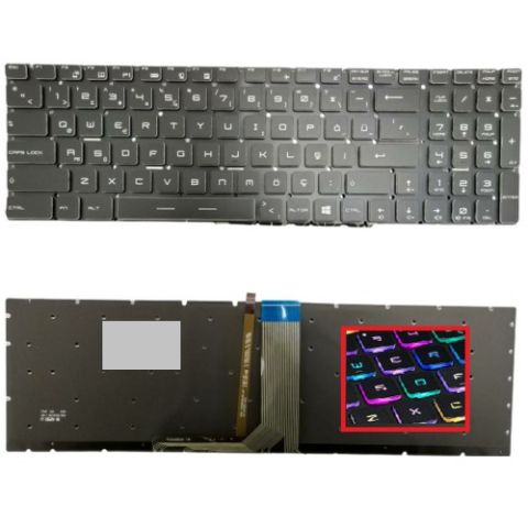 MSI GE75 9SG-628TR Klavye Tuş Takımı RGB Işıklı Siyah Ver.1 TR