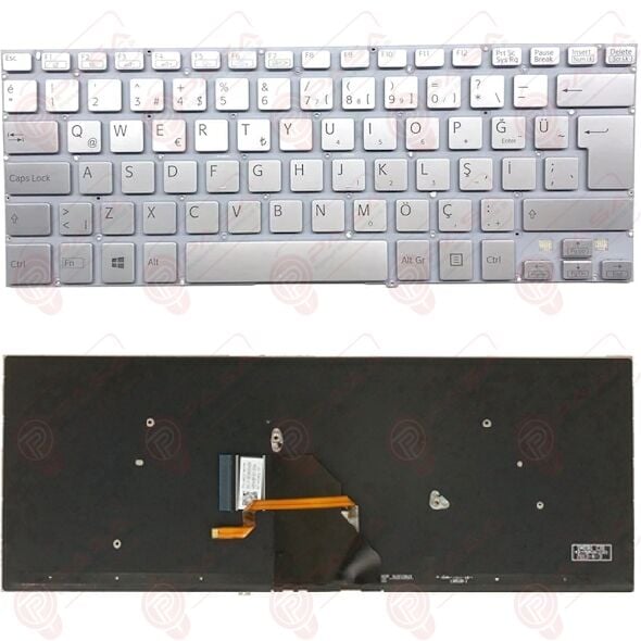 Sony 9Z.NADBQ.001, 9Z.NADBQ.101 Klavye Led Işıklı Gri TR