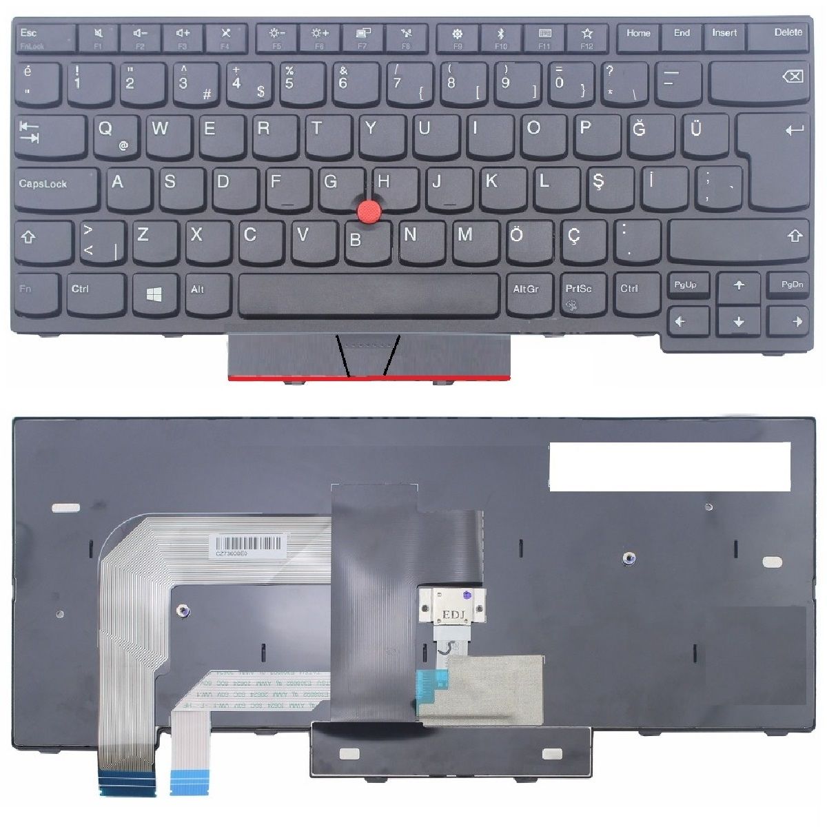 Lenovo ThinkPad T480, 20L5, 20L6 Uyumlu Klavye Tuş Takımı Tuş Seti Siyah Türkçe