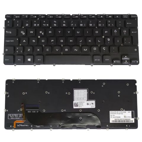 Dell AED13A00110, MP-11C76TQJ920 Uyumlu Klavye Tuş Takımı Tuş Seti Işıklı Siyah Türkçe