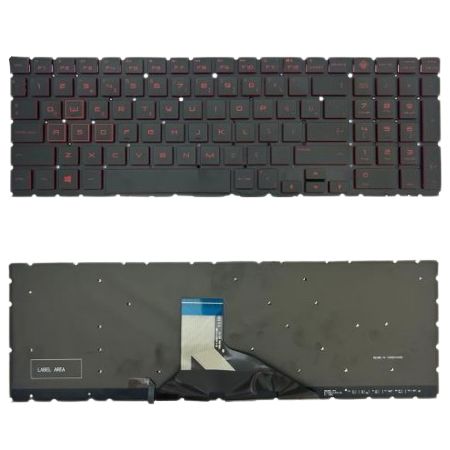 Hp Omen 15-DH1016NT, 15-DH1017NT, 15-DH1019NT Uyumlu Klavye Kırmızı Tuş Işıklı Türkçe Siyah