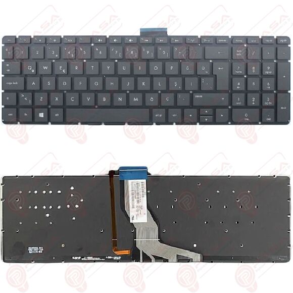 Hp 836859-001, 836859-141, 840292-001, 840292-141 Klavye Tuş Takımı Tuş Seti Led Işıklı Siyah Türkçe