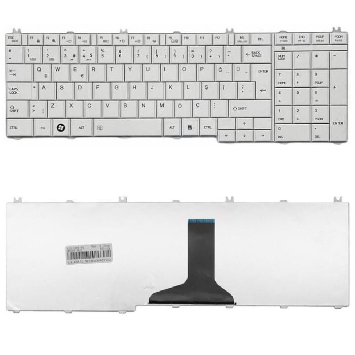 Toshiba Satellite L650D-125, L650D-12D, L650D-12H, L650D-12L Klavye Beyaz Tuş Takımı Tuş Seti Türkçe