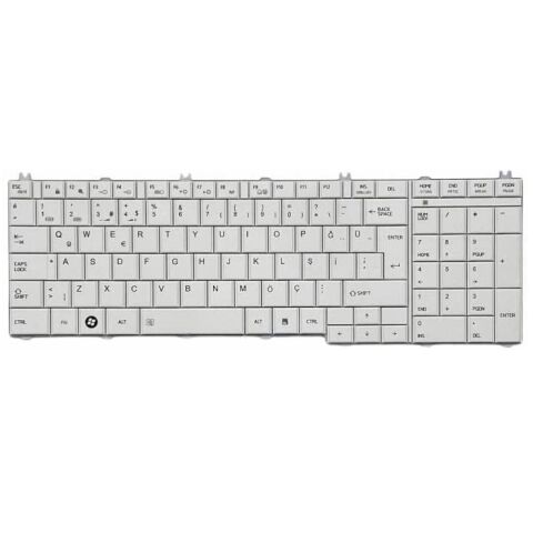 Toshiba Satellite L650D-14Q, L650D-151, L650D-153, L650D-157 Klavye Beyaz Tuş Takımı Tuş Seti Türkçe