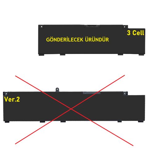 Nion Dell G3 15 3500, 15-3500, P89F, P89F002 Uyumlu 3Cell Batarya Pil