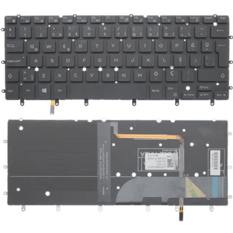 Dell XPS 7590, 15 7590, 15-7590, P56F Uyumlu Klavye Tuş Takımı Tuş Seti Led Işıklı Siyah Türkçe