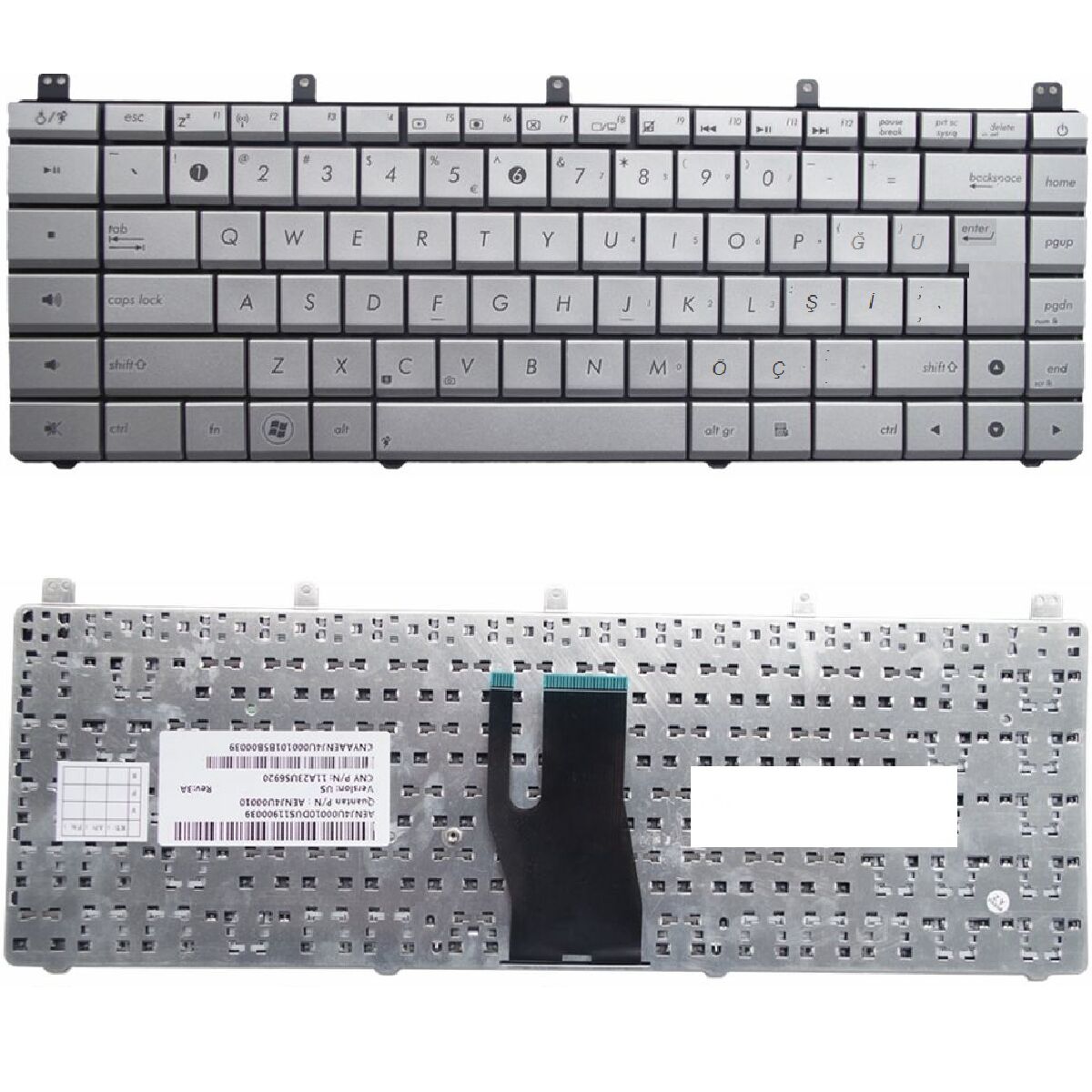 Asus MP-11A23US-920 Klavye Gri Tuş Takımı Tuş Seti Türkçe