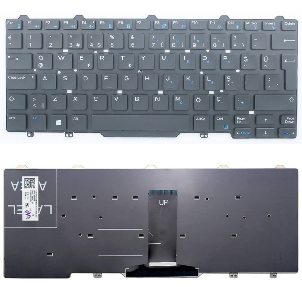 Dell Latitude 7350 Klavye Tuş Takımı Tuş Seti Siyah Türkçe