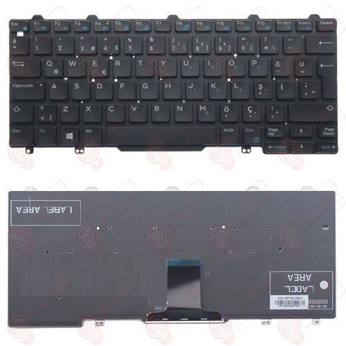 Dell Latitude 7275, 7370 Klavye Tuş Takımı Tuş Seti Siyah Türkçe