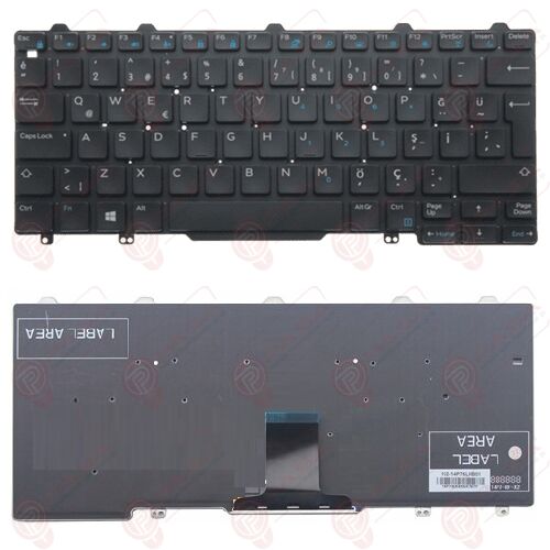 Dell Latitude E7250, 12 7000 E7250 Klavye Tuş Takımı Tuş Seti Siyah Türkçe